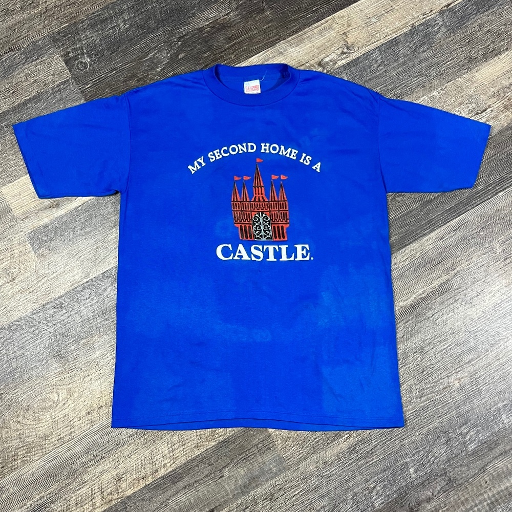 Vintage 1980's Trump's Casino Shirt Size Large Blue 90's Graphic Thunderbird